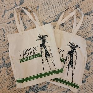 Canvas Farmers Market Totes set of 2
